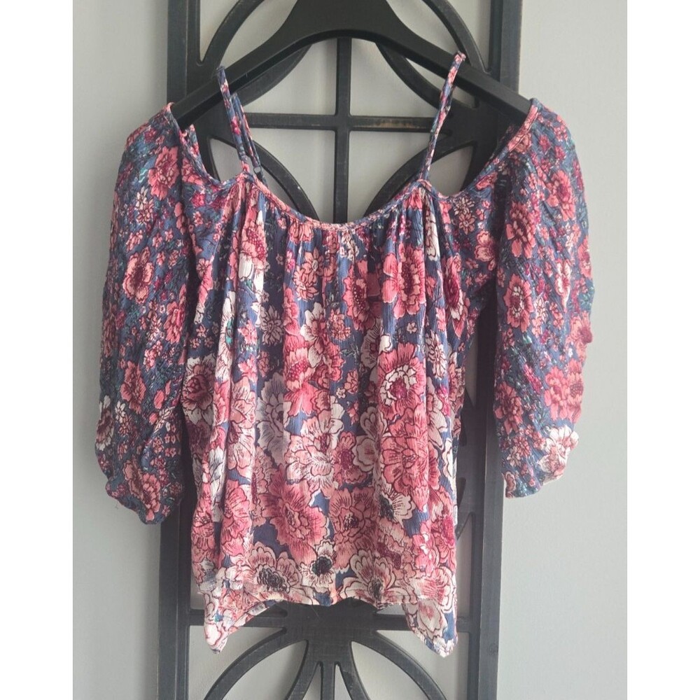Billabong Floral Off-the-Shoulder Peasant Top – Size Small